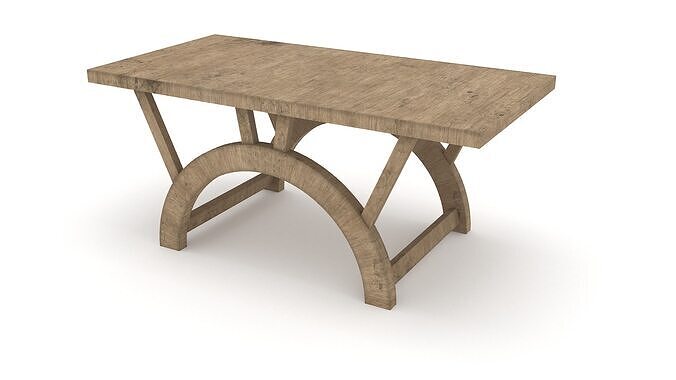 Wooden Center Table 3D Model Low-poly 3D model