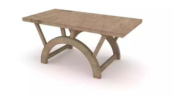 Wooden Center Table 3D Model