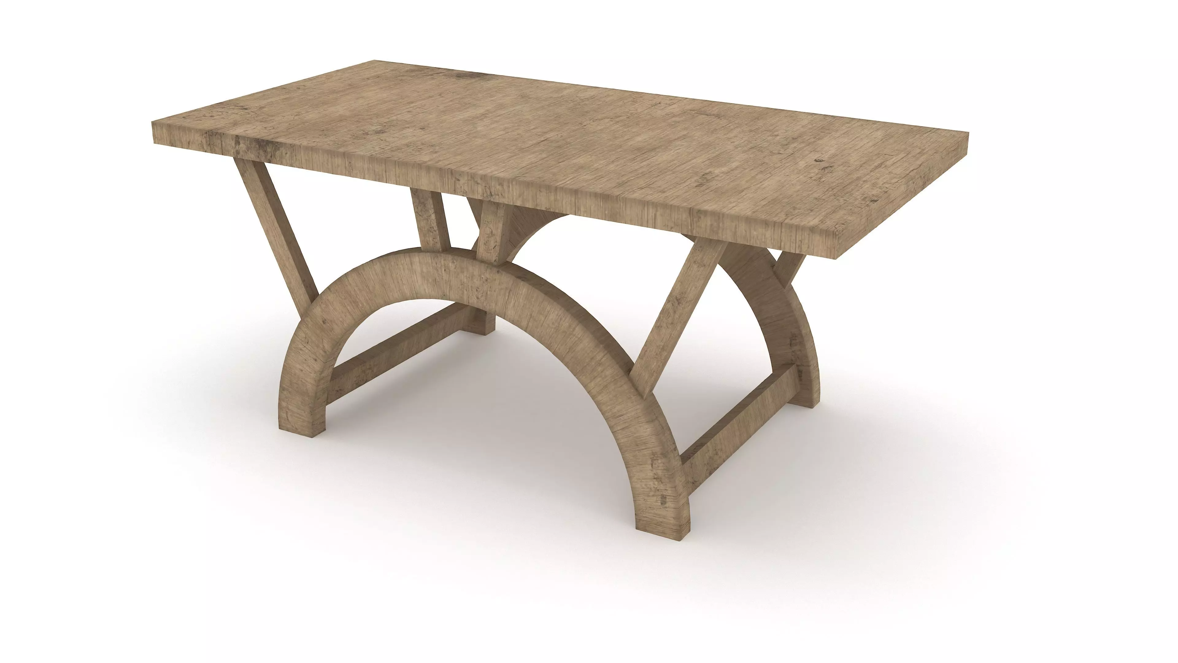 Wooden Center Table 3D Model Low-poly 3D model_0
