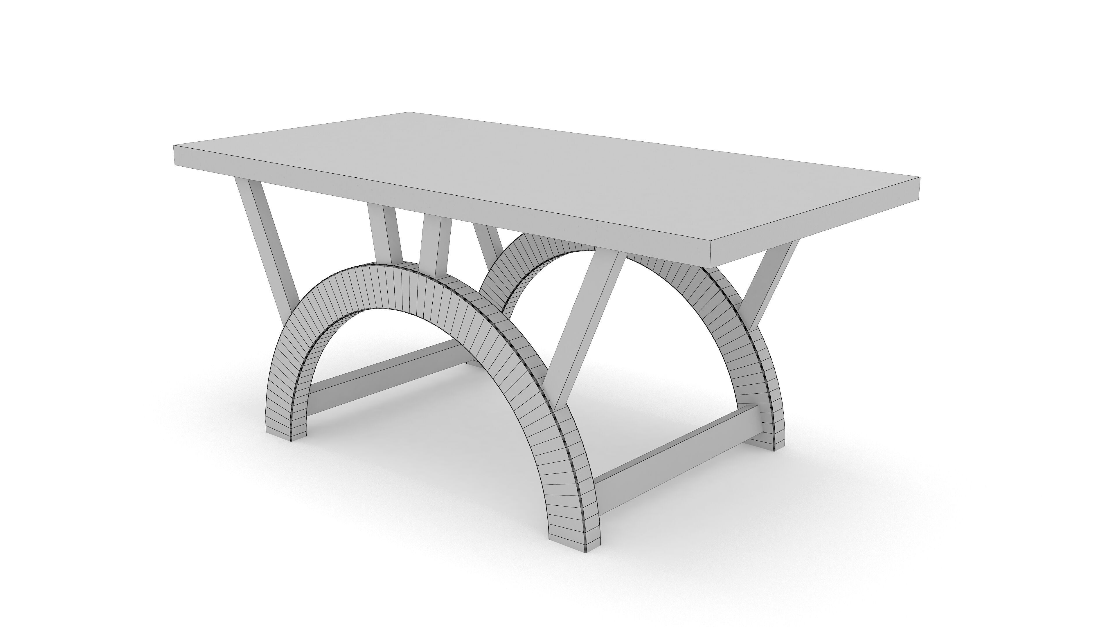 Wooden Center Table 3D Model Low-poly 3D model_5