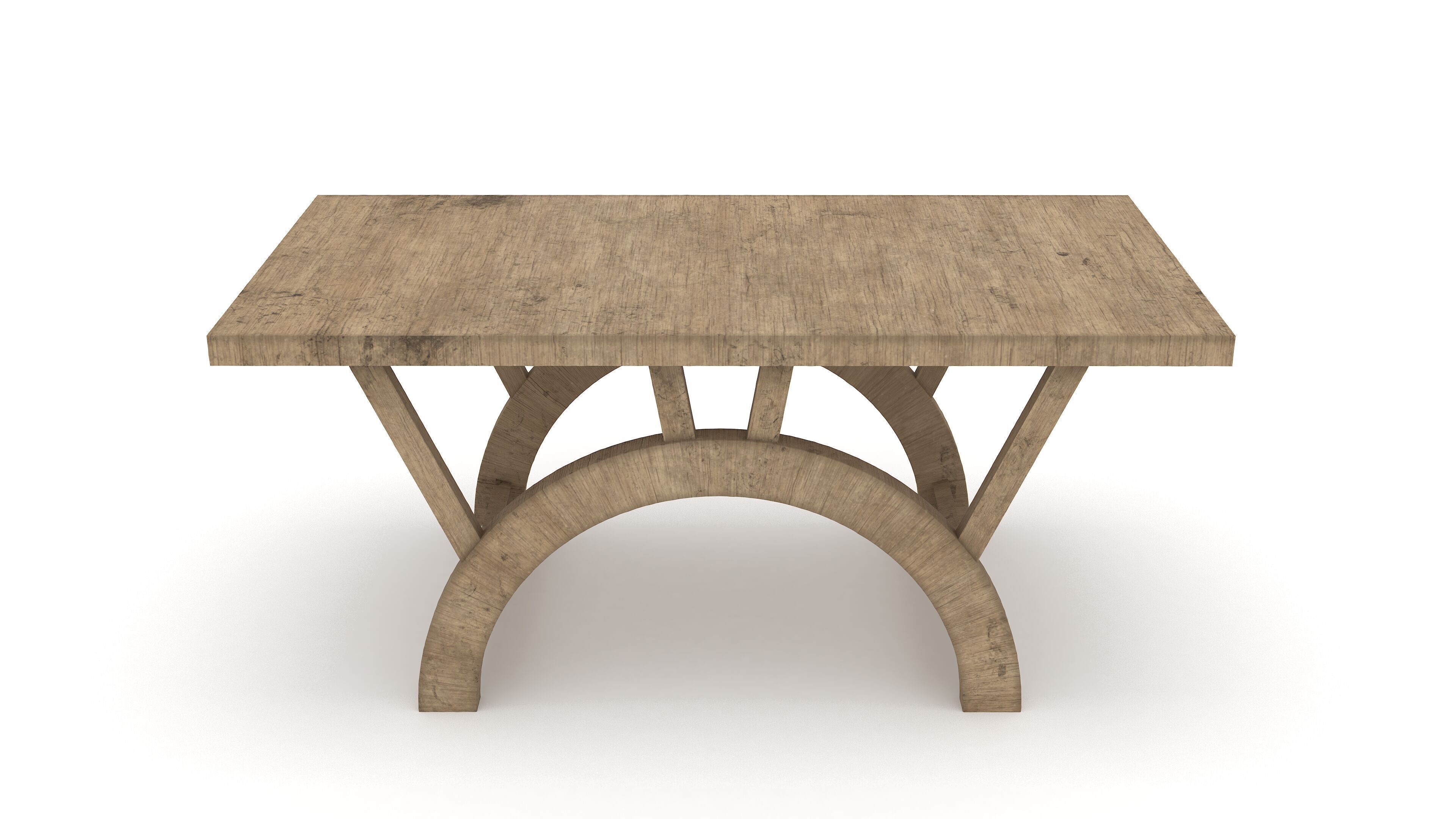 Wooden Center Table 3D Model Low-poly 3D model_2