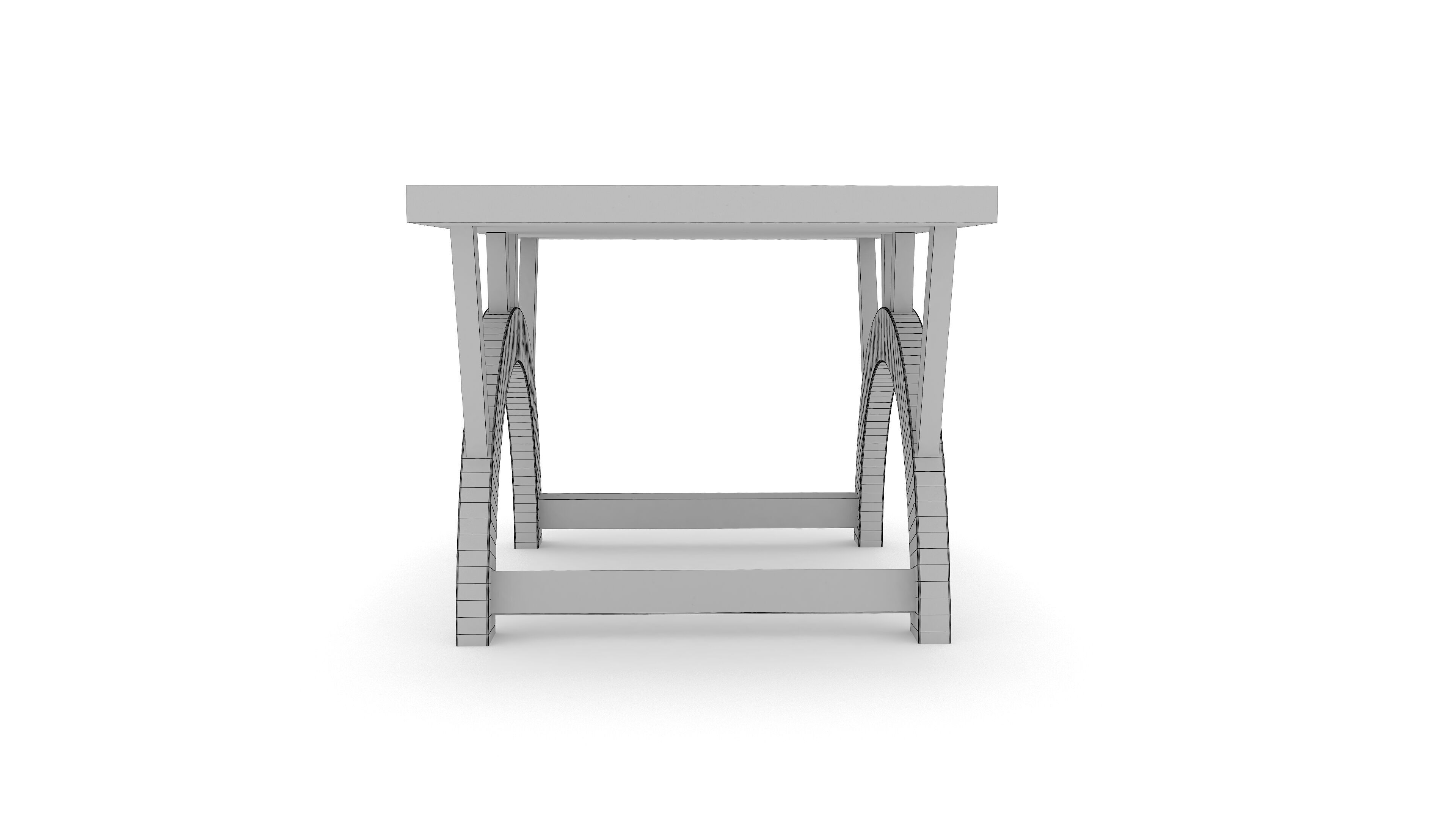 Wooden Center Table 3D Model Low-poly 3D model_7