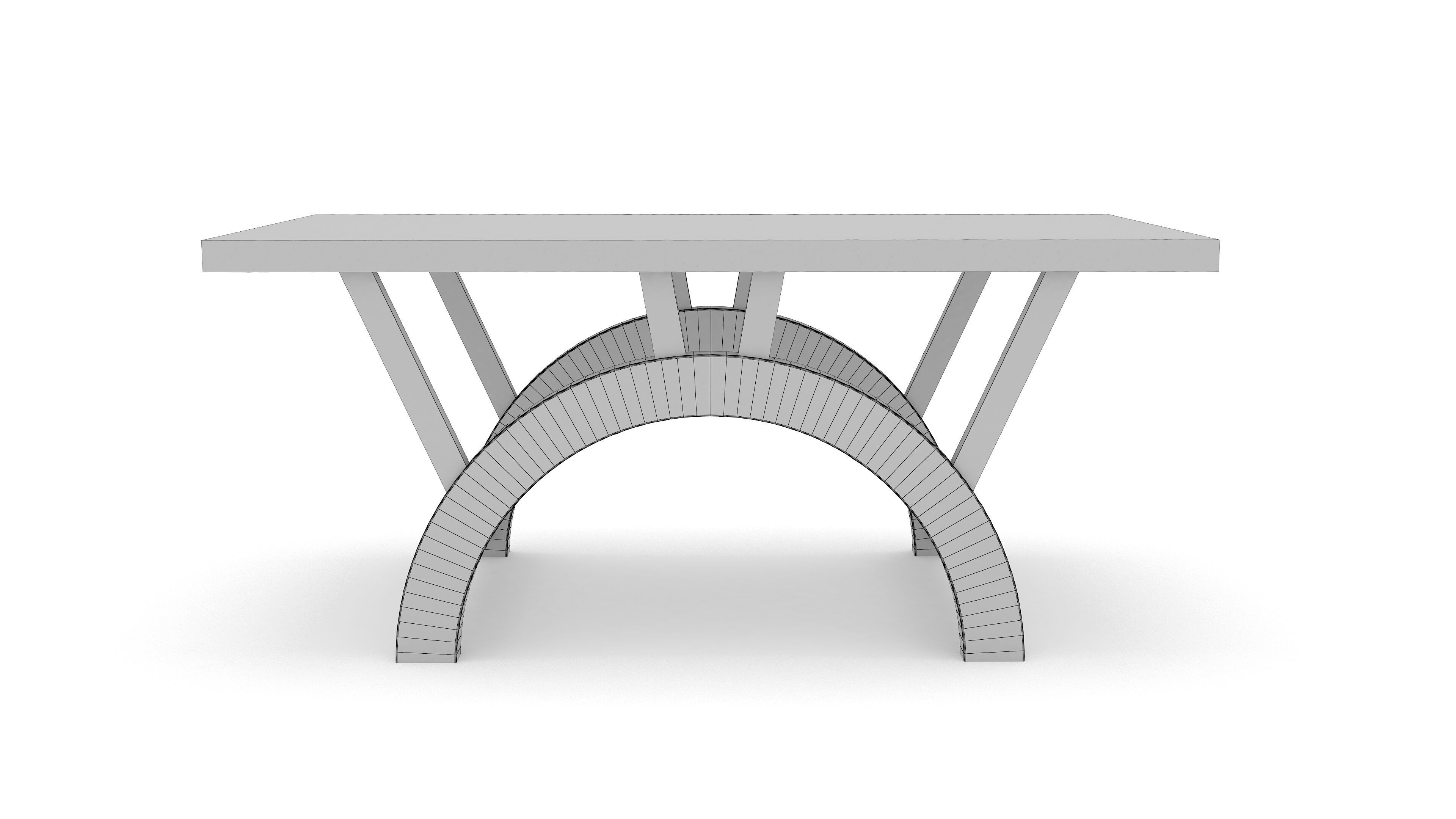 Wooden Center Table 3D Model Low-poly 3D model_6