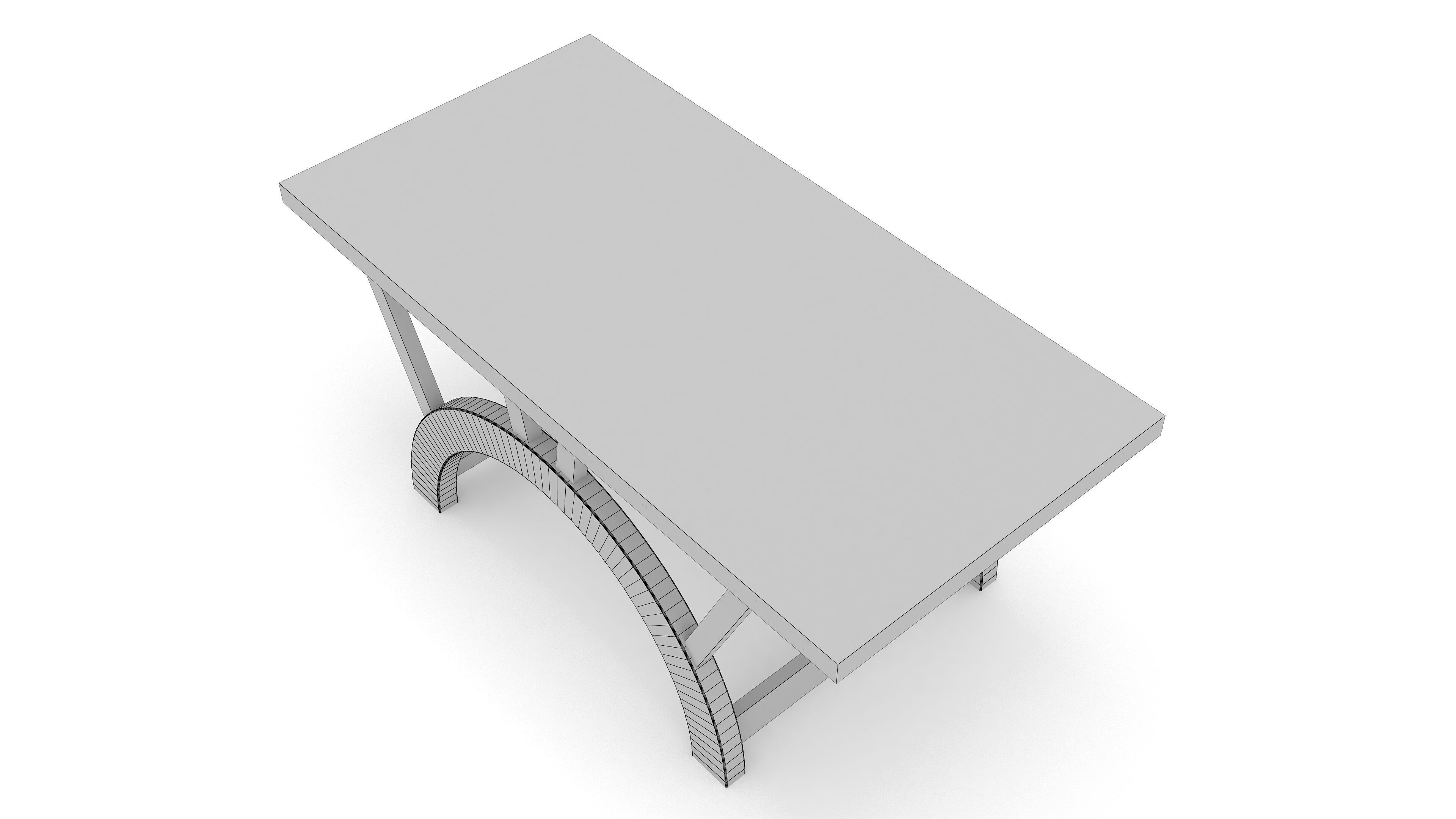 Wooden Center Table 3D Model Low-poly 3D model_8