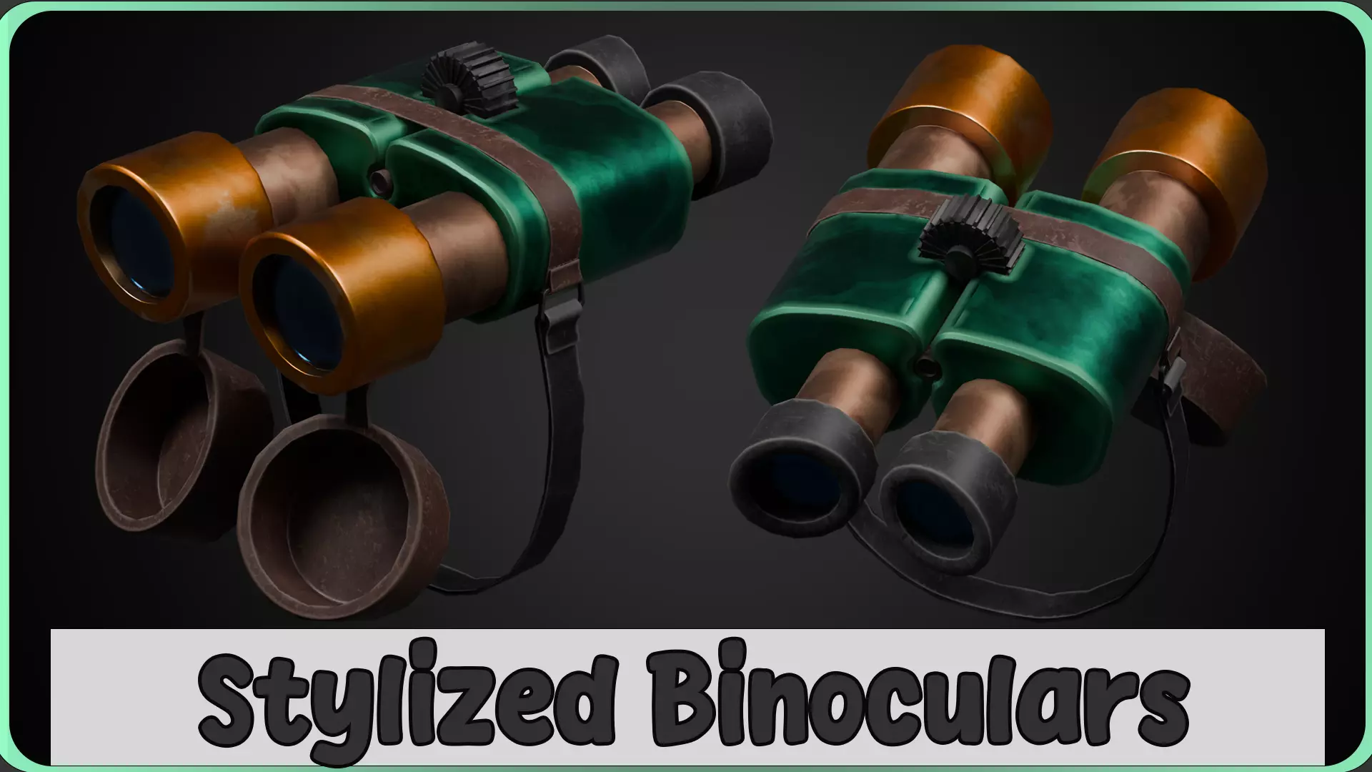 Stylized Binoculars - Game Ready - Unity and Unreal Engine Low-poly 3D model_0