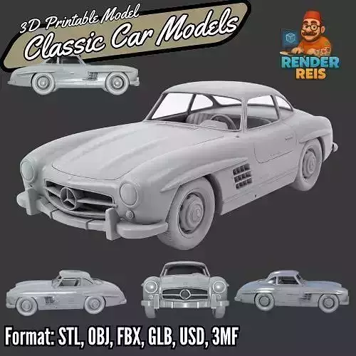 Mercedes Benz 300 SL Gullwing 3D print model