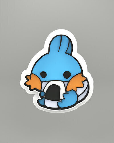 Mudkip Pokemon Cookie cutter 3D print model