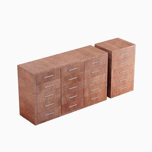 Melbourne Five Chest Drawers 03 Low-poly 3D model