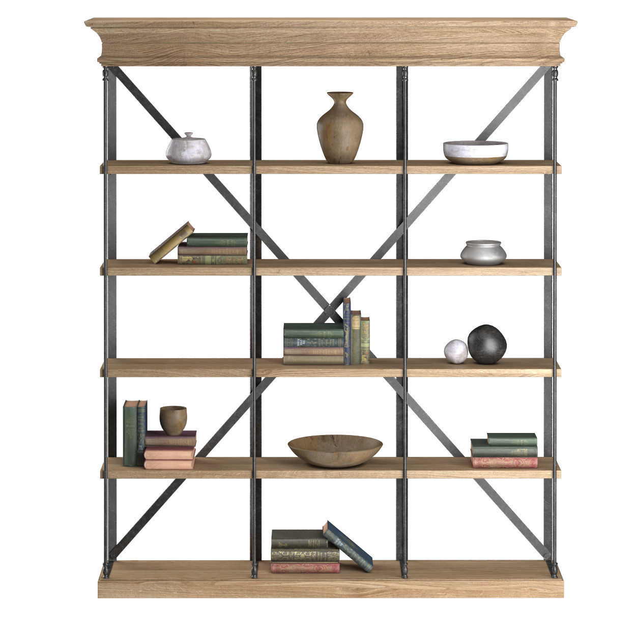 Old Oak Triple Rack 3D model_4