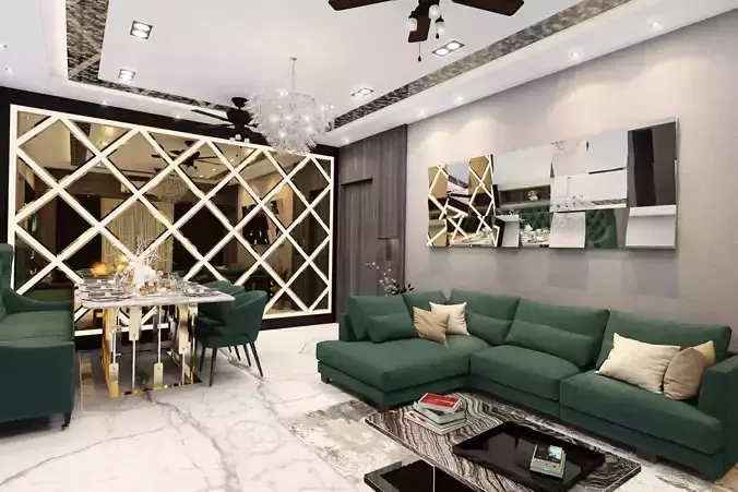 modern living and dining area Ds001