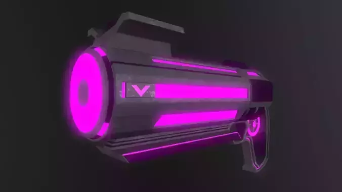 Fututristic Laser Gun Low-poly 3D model