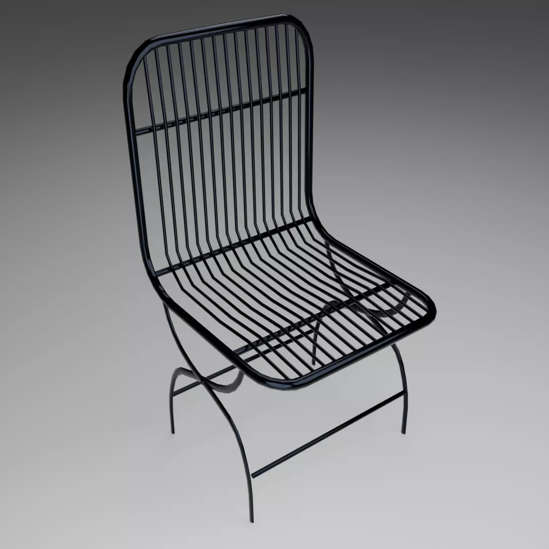 Garden metal chair 3D model