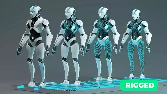 Futuristic Humanoid Robot V2