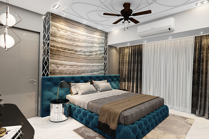 MODERN BEDROOM SCENE DS003 3D model