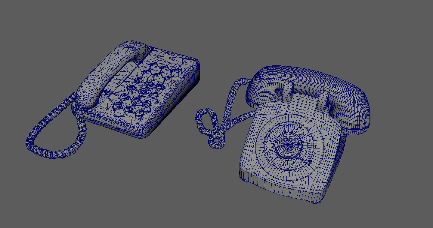 Telephone 3D model game Ready Low-poly 3D model_2