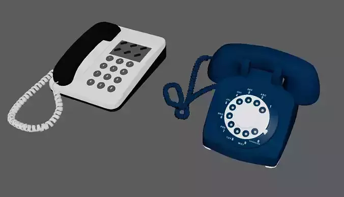 Telephone 3D model game Ready