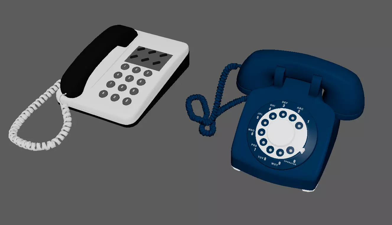 Telephone 3D model game Ready Low-poly 3D model_0