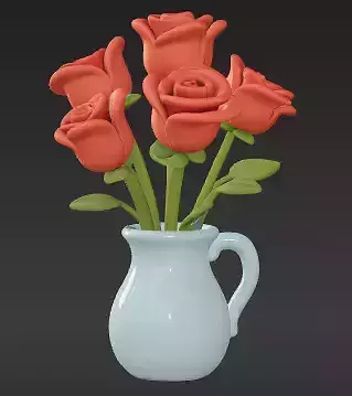 Vase with Roses