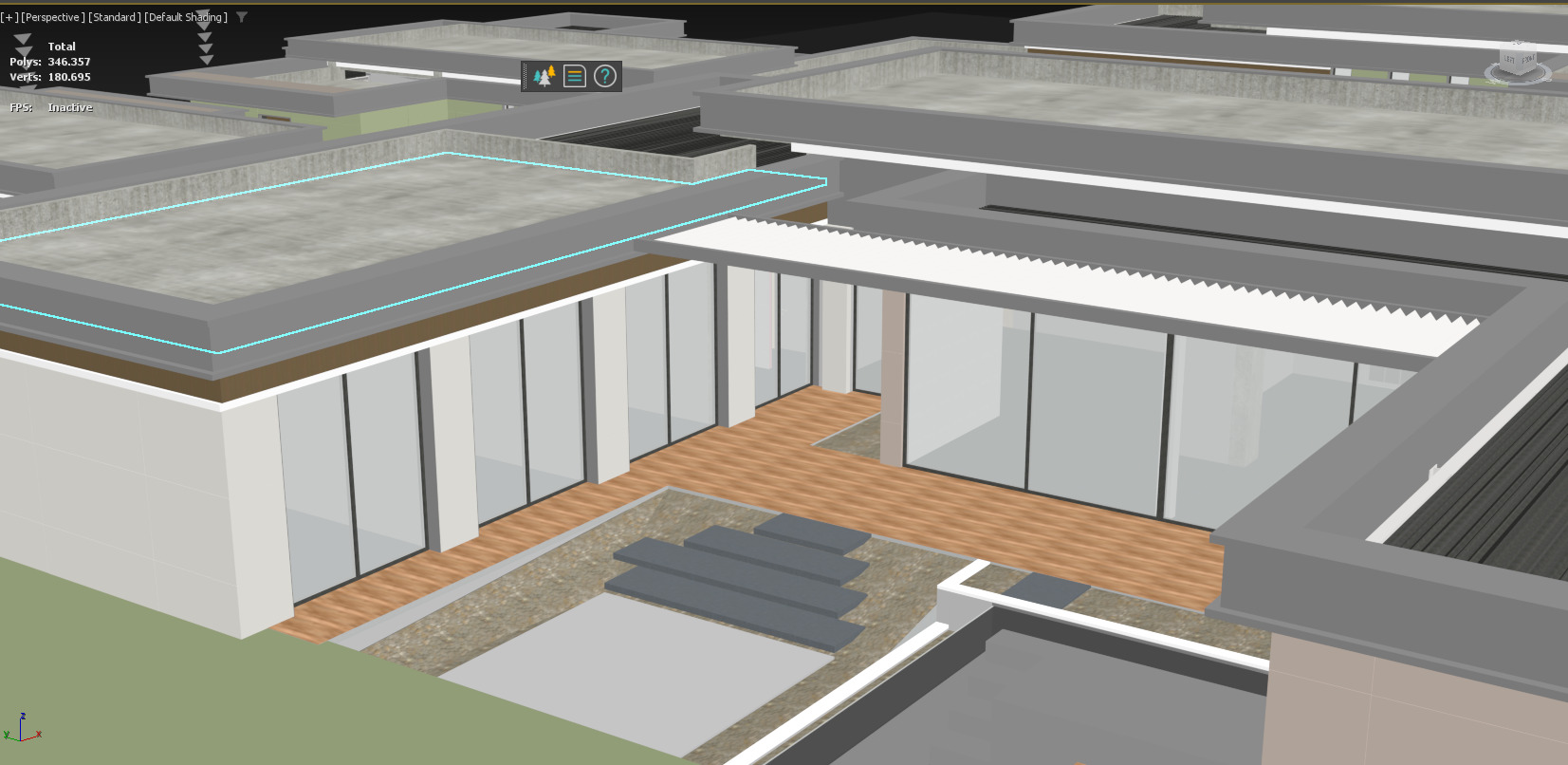 Luxury Villa Site Design Modern Residential Complex  Low-poly 3D model_9