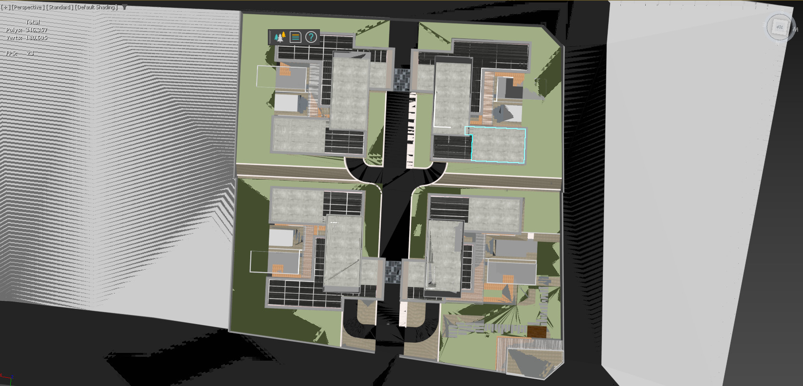 Luxury Villa Site Design Modern Residential Complex  Low-poly 3D model_10