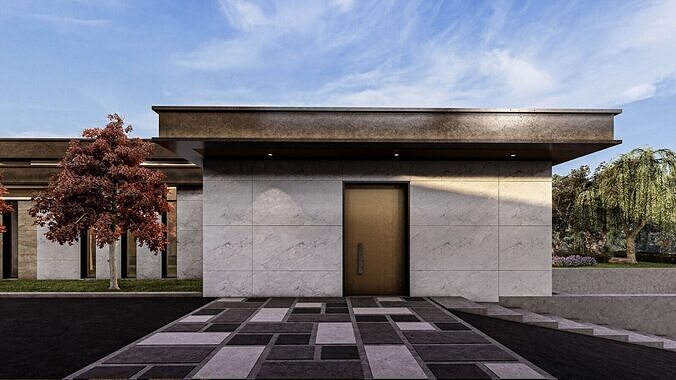 Luxury Villa Site Design Modern Residential Complex  Low-poly 3D model 5