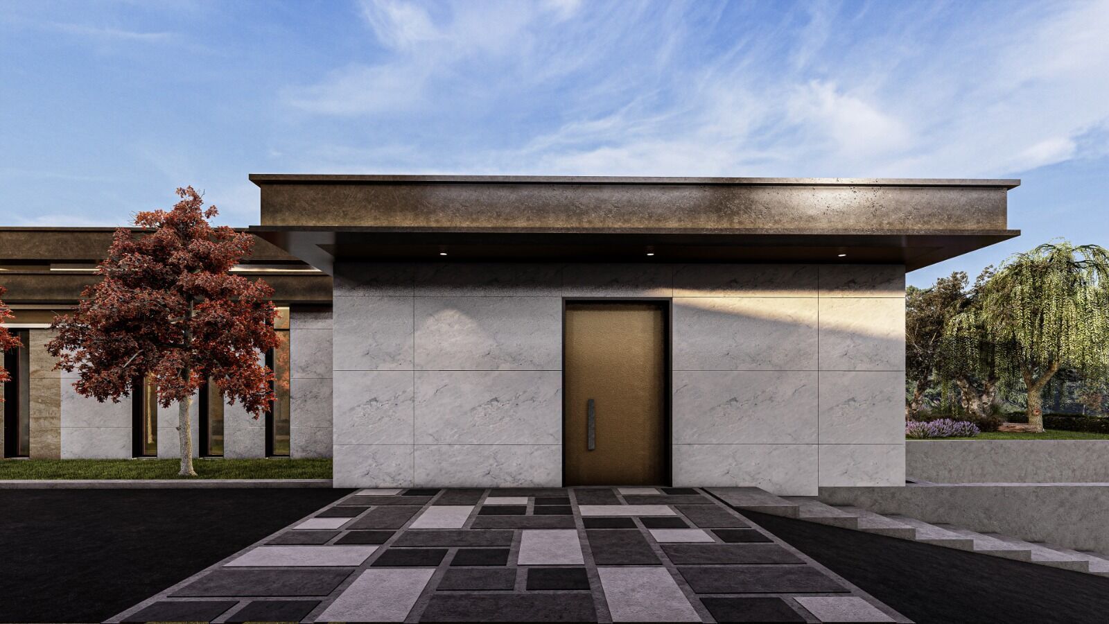 Luxury Villa Site Design Modern Residential Complex  Low-poly 3D model_4