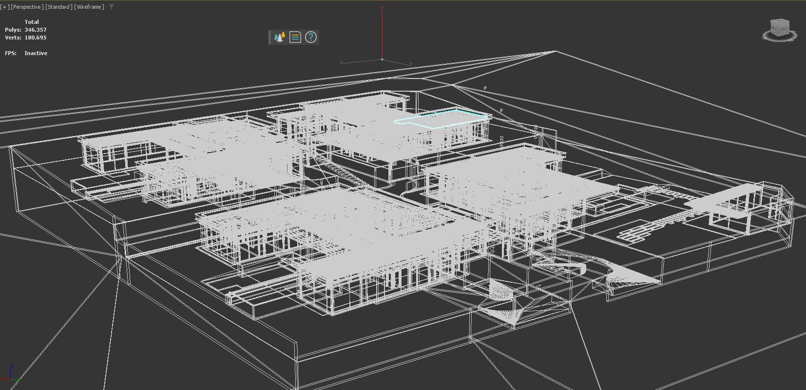 Luxury Villa Site Design Modern Residential Complex  Low-poly 3D model_7