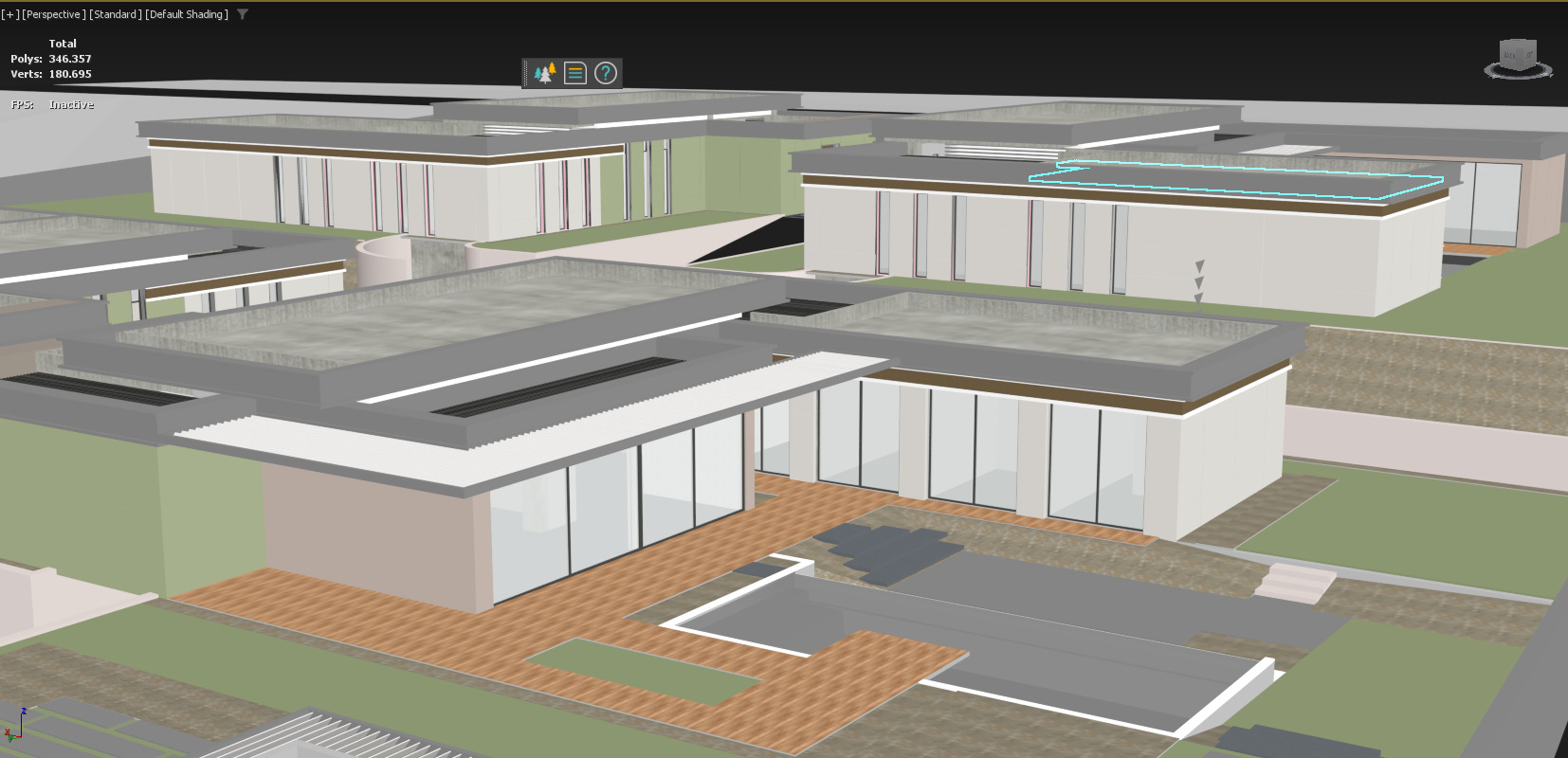 Luxury Villa Site Design Modern Residential Complex  Low-poly 3D model_8