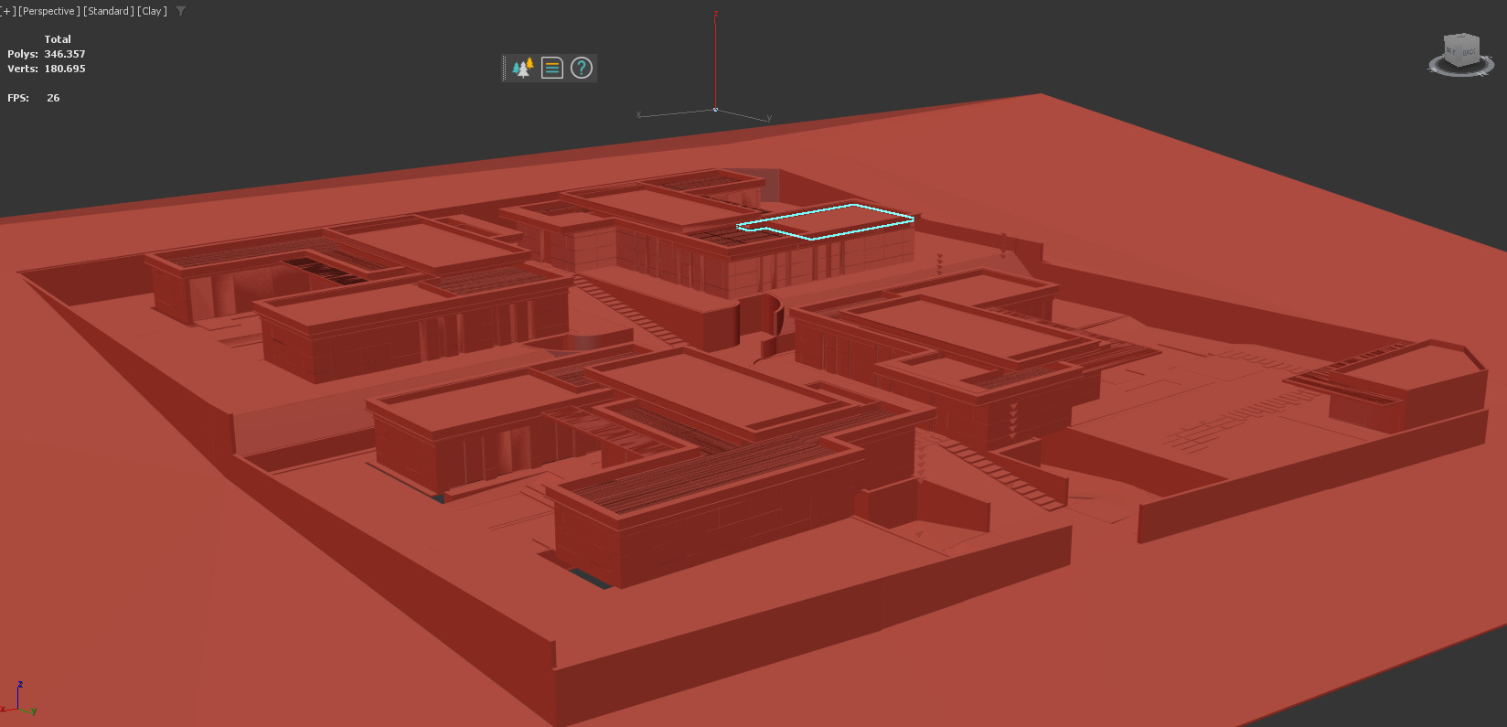 Luxury Villa Site Design Modern Residential Complex  Low-poly 3D model_13