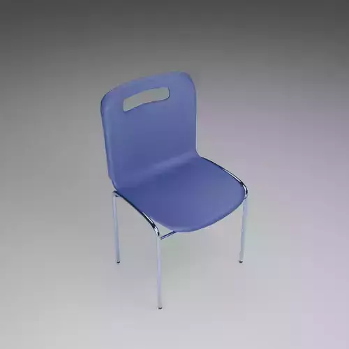 Simple blue plastic chair