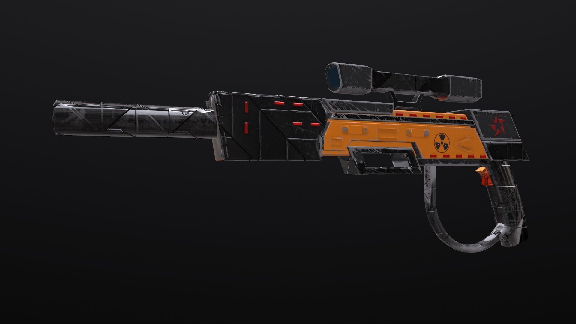 Sniper Rifle Low-poly 3D model_2