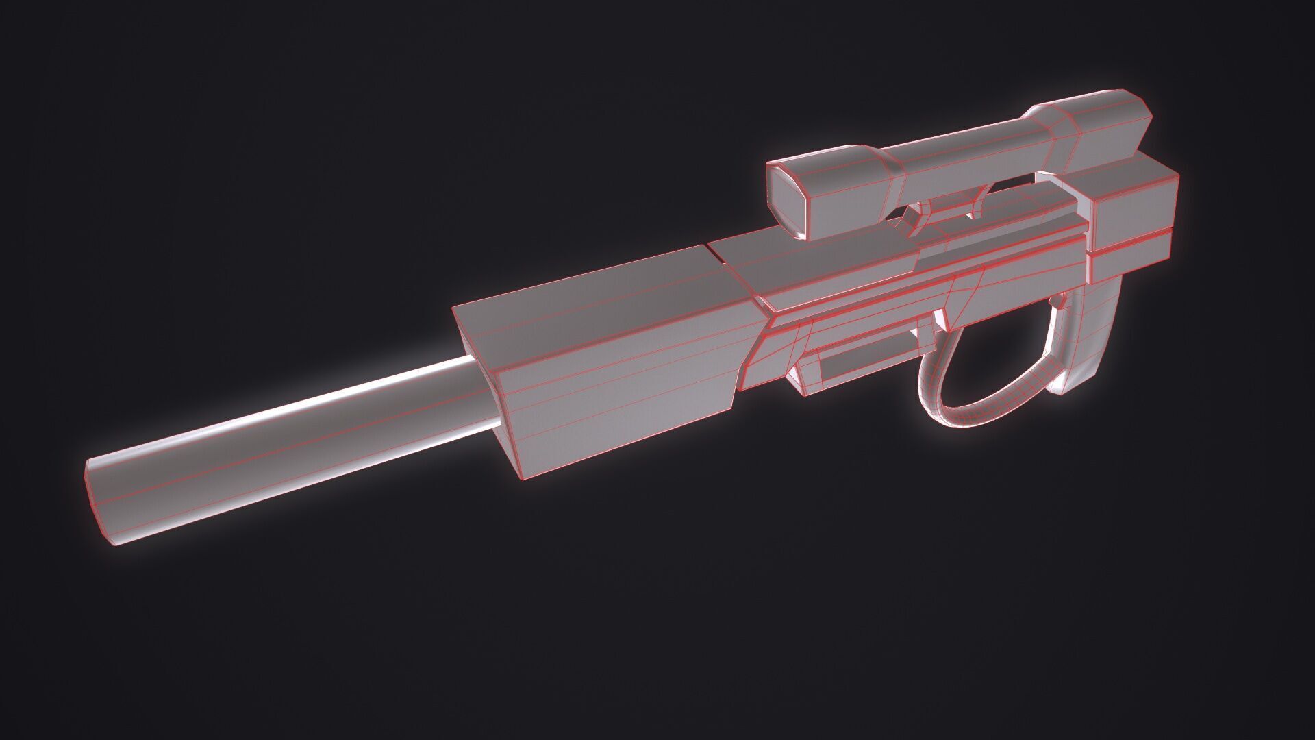 Sniper Rifle Low-poly 3D model_16