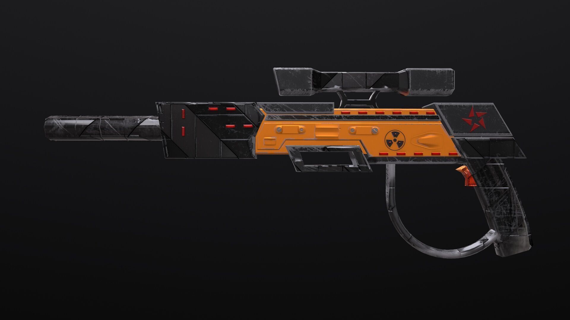 Sniper Rifle Low-poly 3D model_1