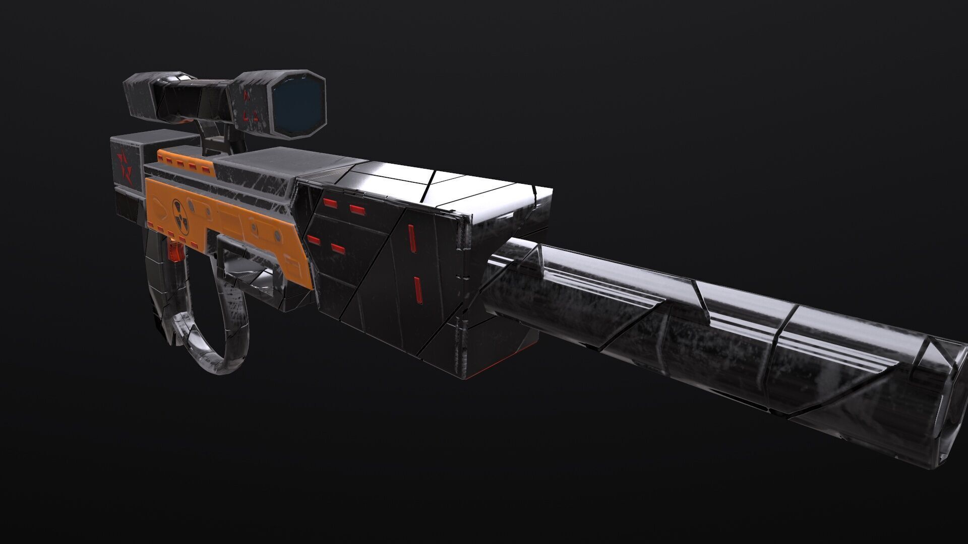 Sniper Rifle Low-poly 3D model_7