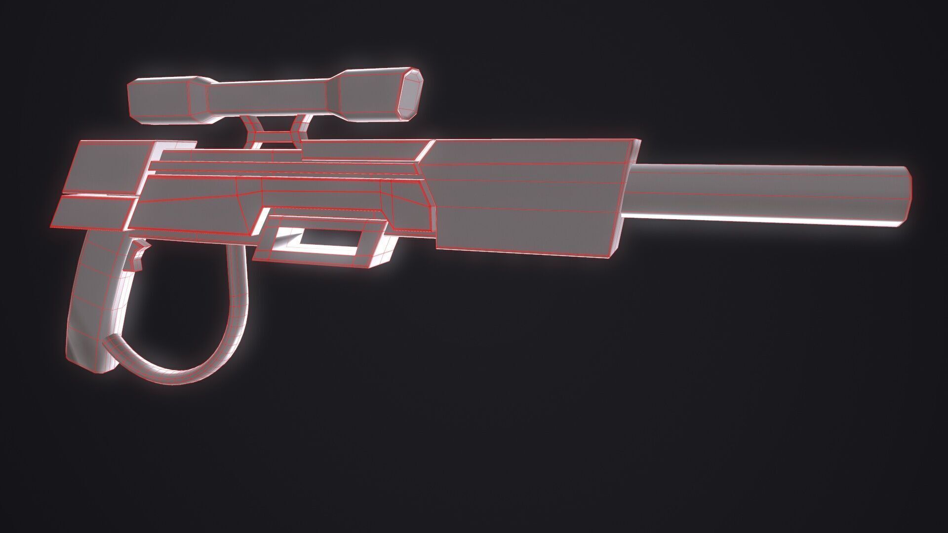 Sniper Rifle Low-poly 3D model_13