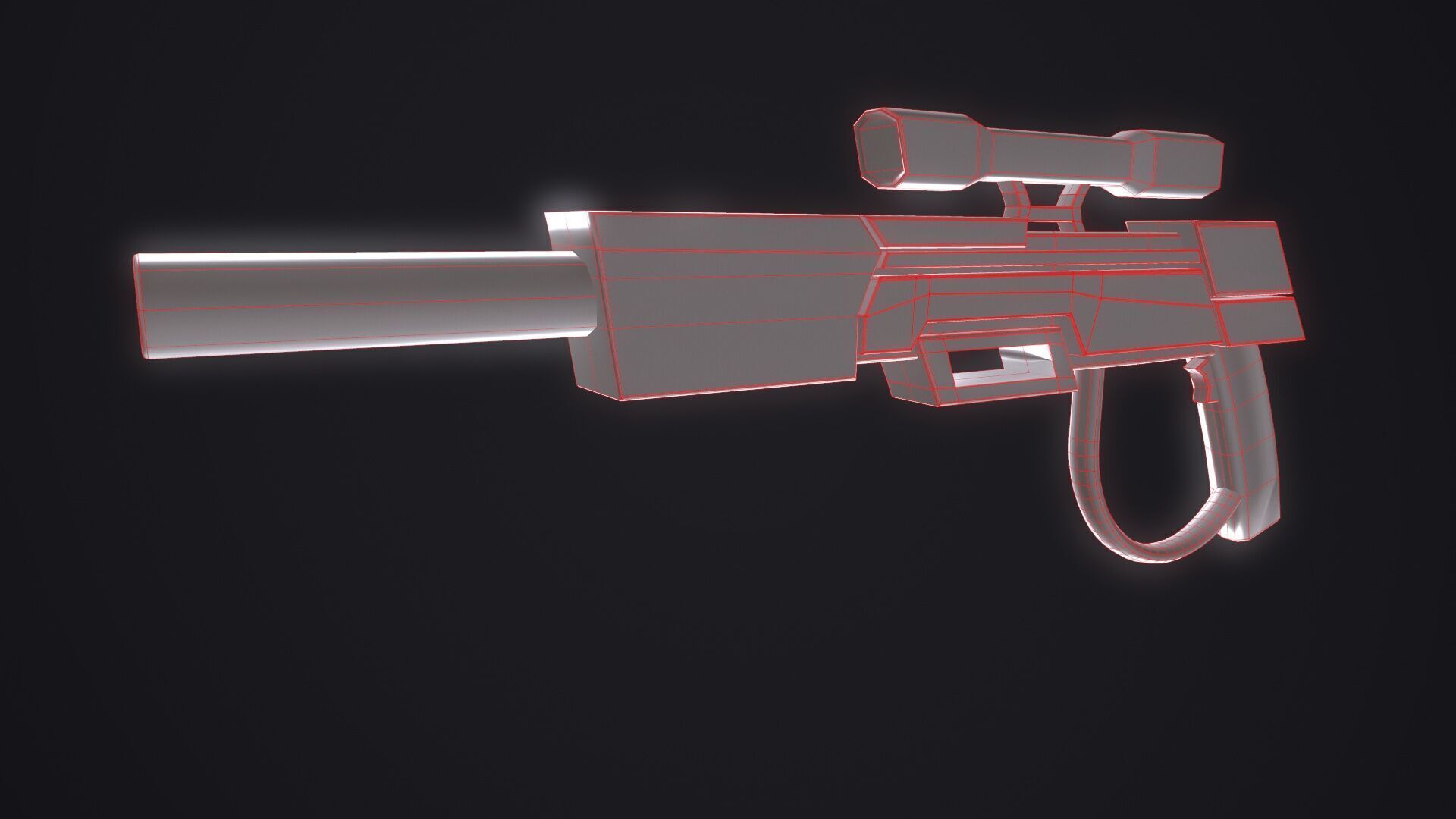Sniper Rifle Low-poly 3D model_14