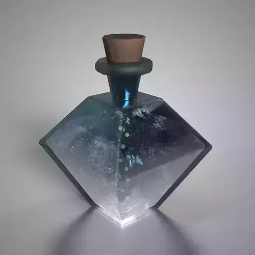 Fantasy Ice or Holy Potion White Crystal Vial Stylized