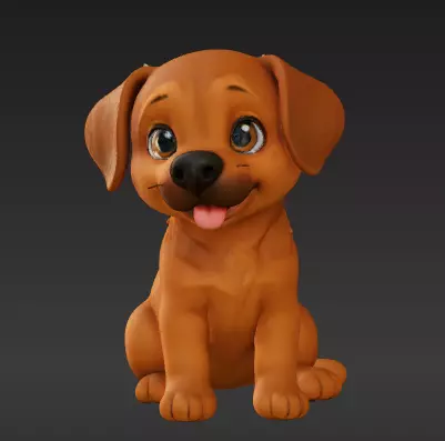 Cute Cartoon Puppy 3D print model_0