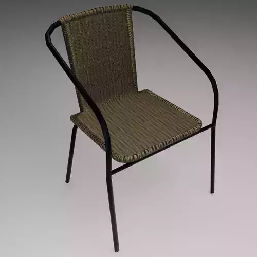 Wicker rattan metal chair