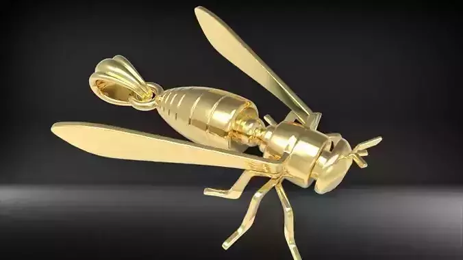 Bee Pendant charm necklace 3D print model