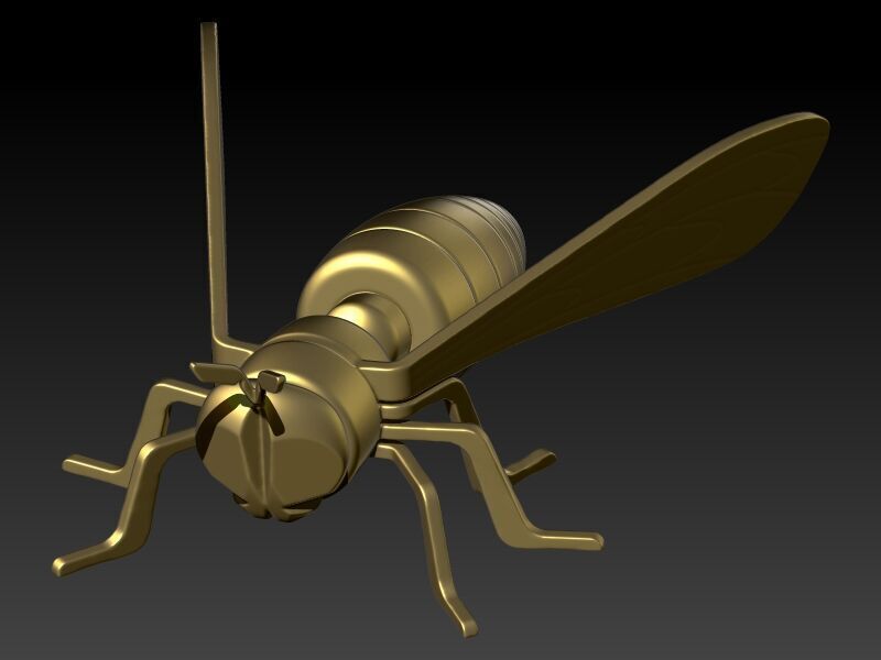 Bee Pendant charm necklace 3D print model_10