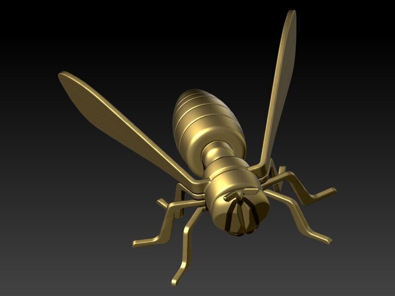 Bee Pendant charm necklace 3D print model_7