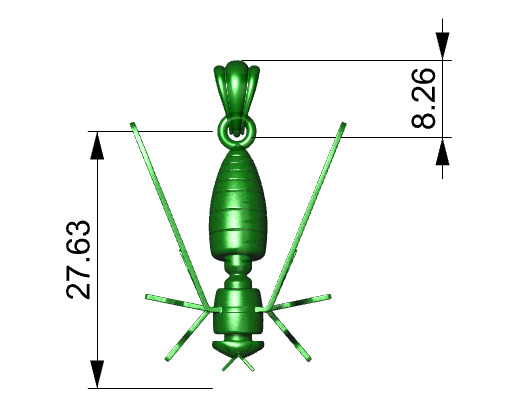 Bee Pendant charm necklace 3D print model_22