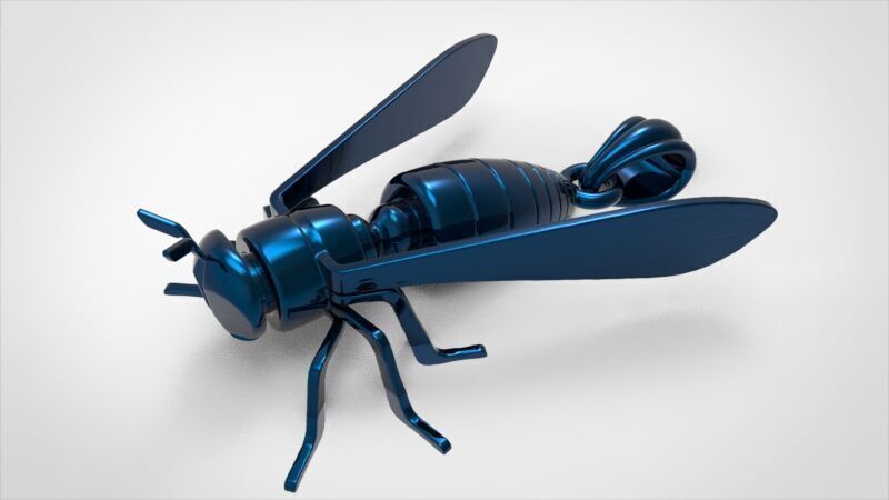 Bee Pendant charm necklace 3D print model_8