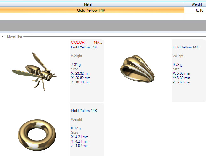 Bee Pendant charm necklace 3D print model_24