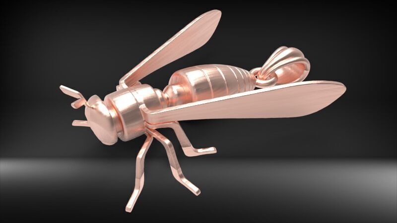 Bee Pendant charm necklace 3D print model_13