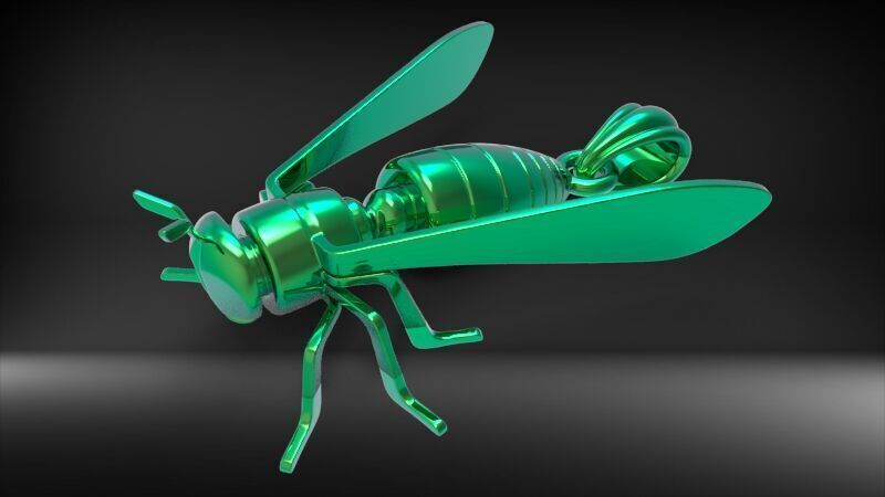 Bee Pendant charm necklace 3D print model_11