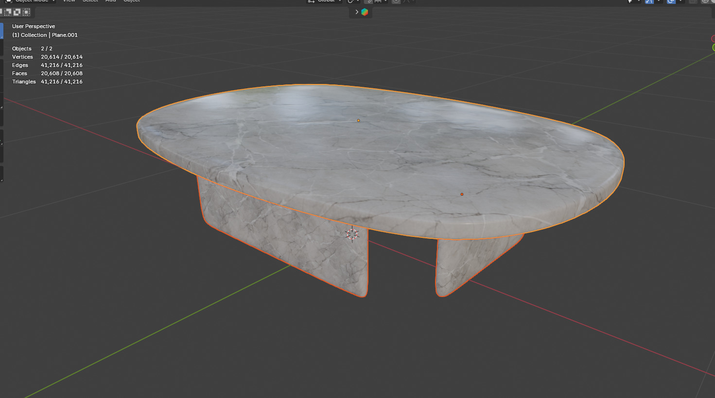 Modern Marble Coffee Table Low-poly 3D model_18