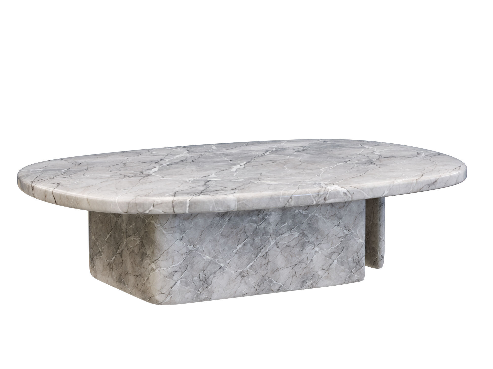 Modern Marble Coffee Table Low-poly 3D model_3