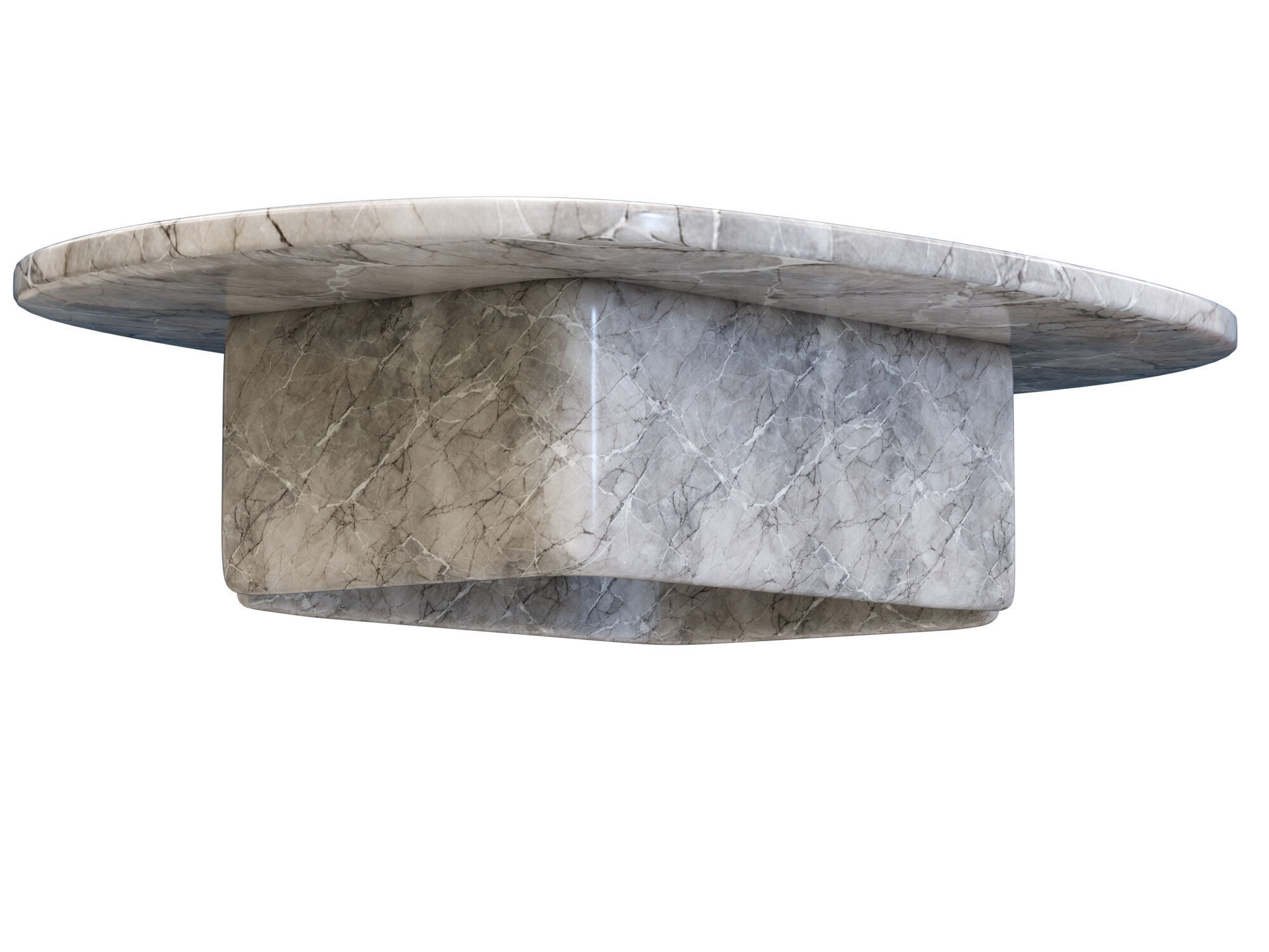 Modern Marble Coffee Table Low-poly 3D model_6